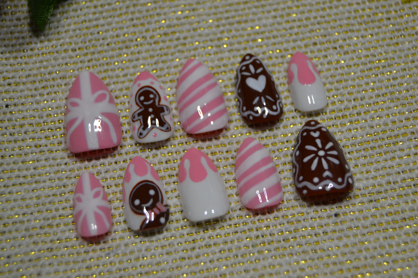 Pink Gingerbread Nails