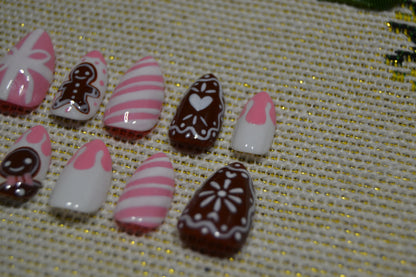 Pink Gingerbread Nails