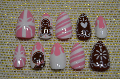 Pink Gingerbread Nails